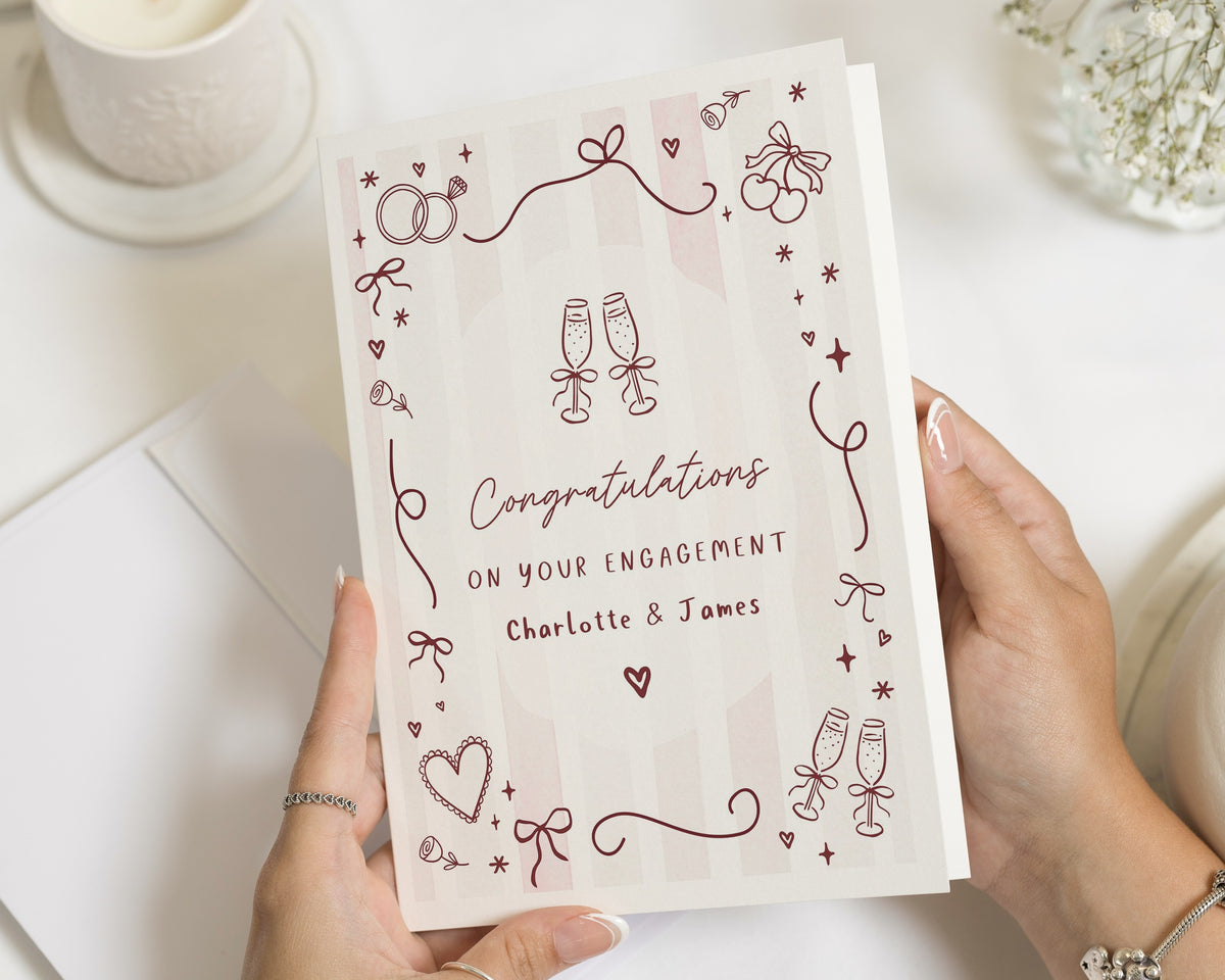 Engagement Card, Personalised Engagement Card, Congratulations Engagement Card, Wedding Card for Couple, Cute Engagement Card
