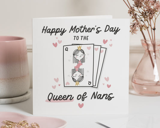 Mother's Day Card for Nan, Queen of Nans Mother's Day Card, Nan Birthday Card, Cute Mother's Day Card for Grandma, Card for Her