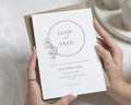 Wildflower Wedding Invitations, Minimal Botanical Wedding Invite, Elegant Rustic Invitation Suite, Kraft Envelope Wedding Stationery