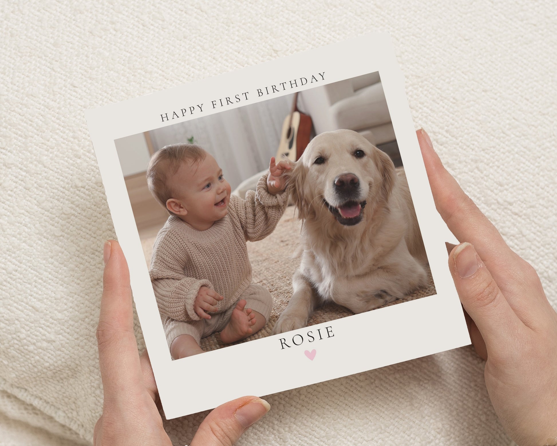 First Birthday Card, 1st Birthday Card, Personalised Photo Birthday Card, Birthday Card for Girl, Daughter Birthday Card