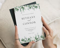 Greenery Wedding Invitations, Botanical Wedding Invite, Eucalyptus Minimal Invitation Suite, Personalised Wedding Stationery