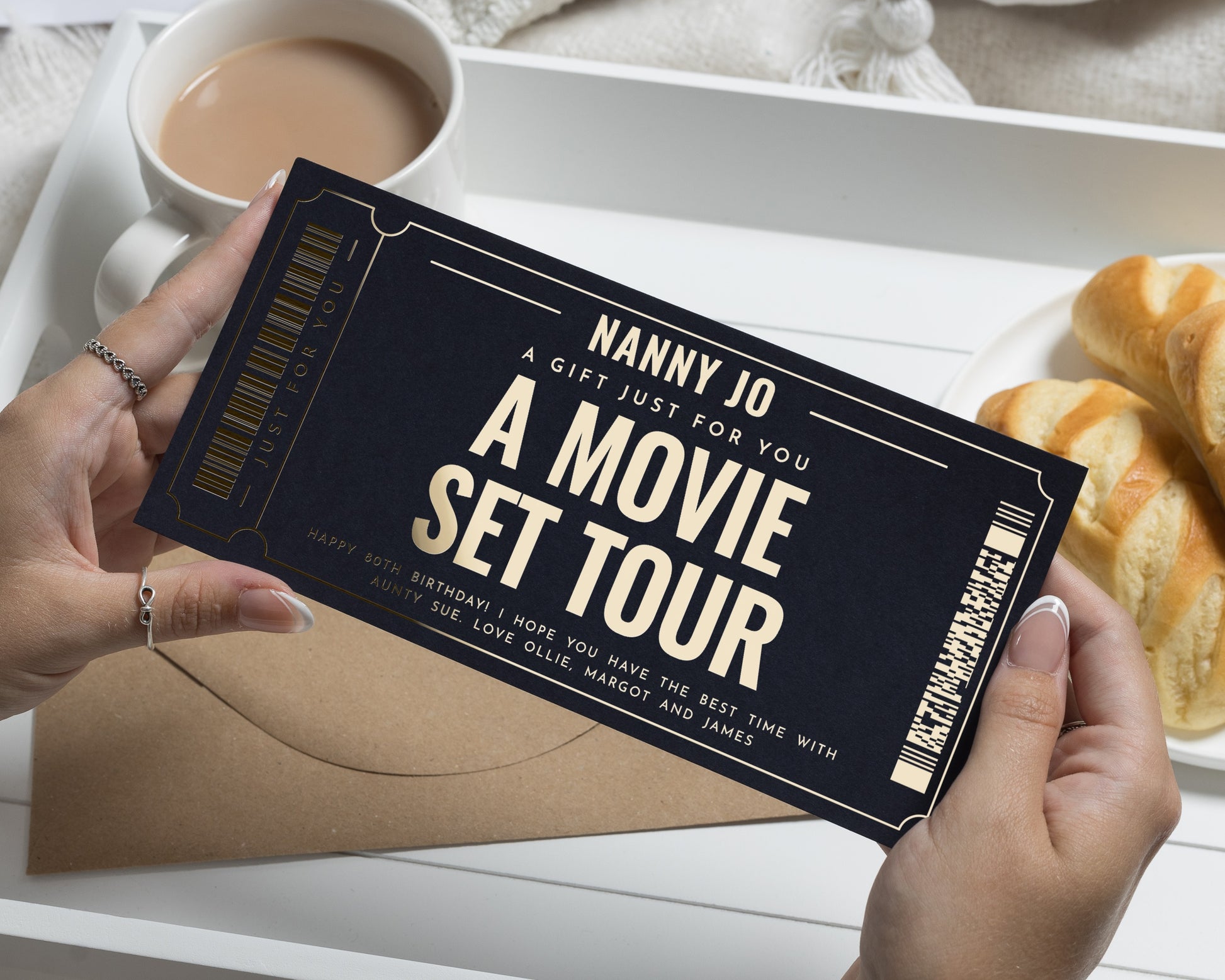 Personalised Gift Voucher, Movie Set Tour Gift Voucher, Birthday Gift Voucher for Nanny, 80th Birthday Gift Experience