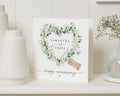 Anniversary Card, Personalised Anniversary Card, Wedding Anniversary Card, Anniversary Card for Couple, Heart Floral Anniversary Card