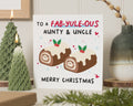 Christmas Card for Aunty and Uncle, Funny Christmas Card, Cute Yule Log Card, Christmas Card for Family, Fab Yuleous Card