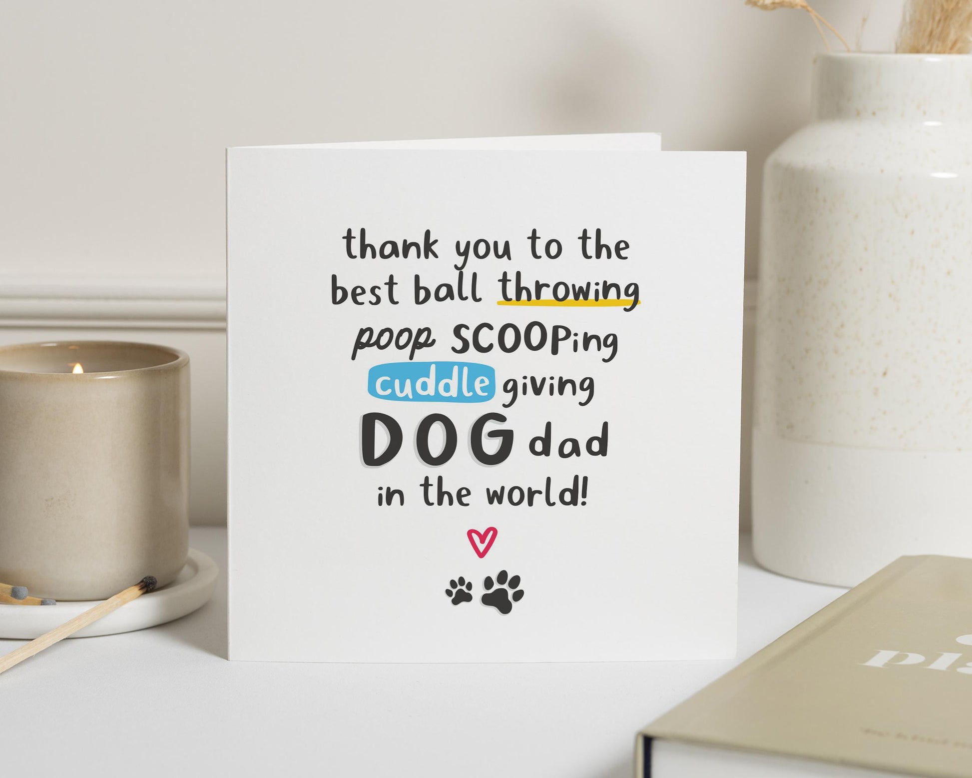 Fathers Day Card from Dog, Dog Dad Fathers Day Card, Funny Dog Dad Card, Best Dog Dad Card, Card for Him, Cute Dog Card
