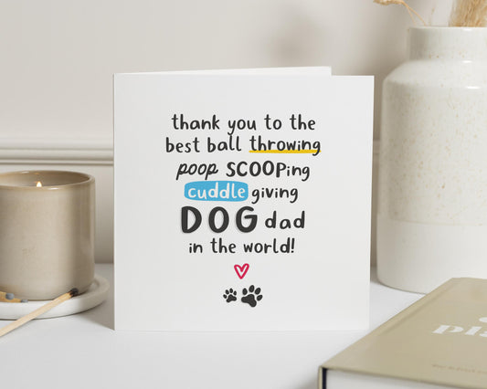 Fathers Day Card from Dog, Dog Dad Fathers Day Card, Funny Dog Dad Card, Best Dog Dad Card, Card for Him, Cute Dog Card