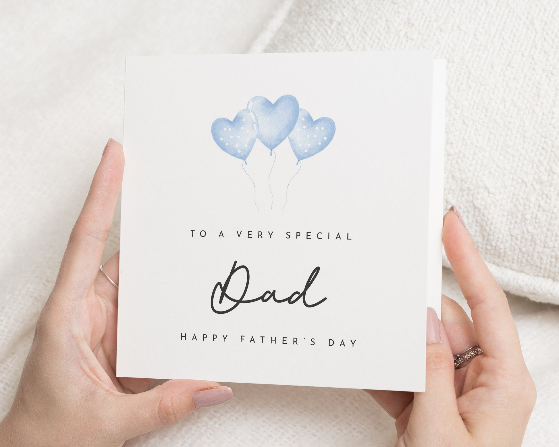 Fathers Day Card for Dad, Happy Fathers Day Card, Special Dad Card, Blue Balloons Fathers Day Card, Simple Fathers Day Card