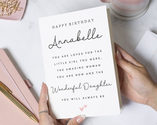 Birthday Card for Daughter, Daughter Birthday Card, Personalised Birthday Card, Birthday Card for Her, Poem Birthday Card for Daughter