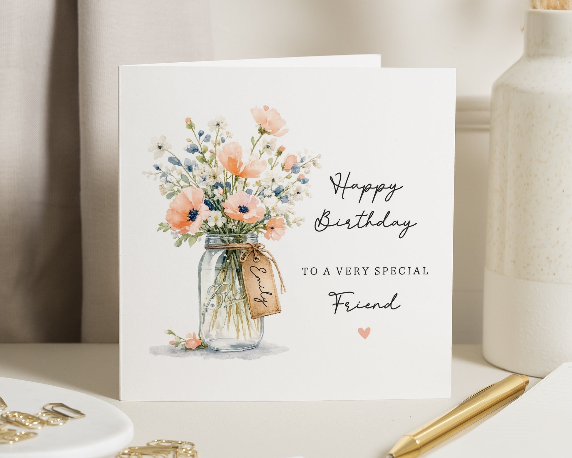 Birthday Card for Friend, Special Friend Birthday Card, Birthday Card for Her, Floral Birthday Card, Cute Birthday Card, Personalised Card