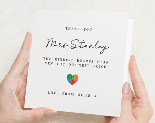 Autism Thank You Teacher Card, SEN Teacher Card, Personalised Thank You Card, Special Needs Teacher Card, End of Term Card