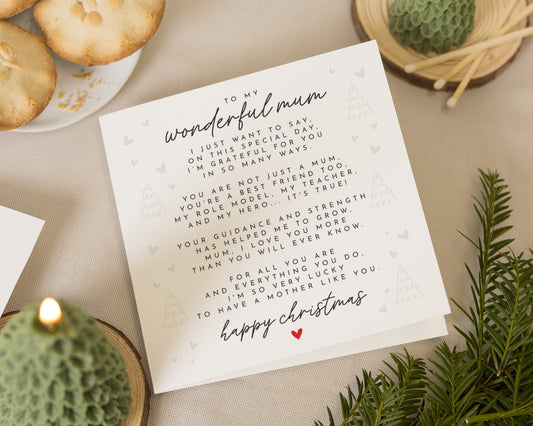 Christmas Card for Mum, Mum Christmas Card, Christmas Card for Her, Personalised Christmas Card, Happy Christmas Card for Mother