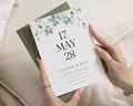 Greenery Wedding Invitations, Sage Green Botanical Wedding Invite, Eucalyptus Wedding Stationery, Elegant Personalised Invitation Suite