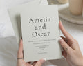 Minimalist Typography Wedding Invitations, Willow Wedding Invites, Grey Green Wedding Stationery, Personalised Invitation Suite