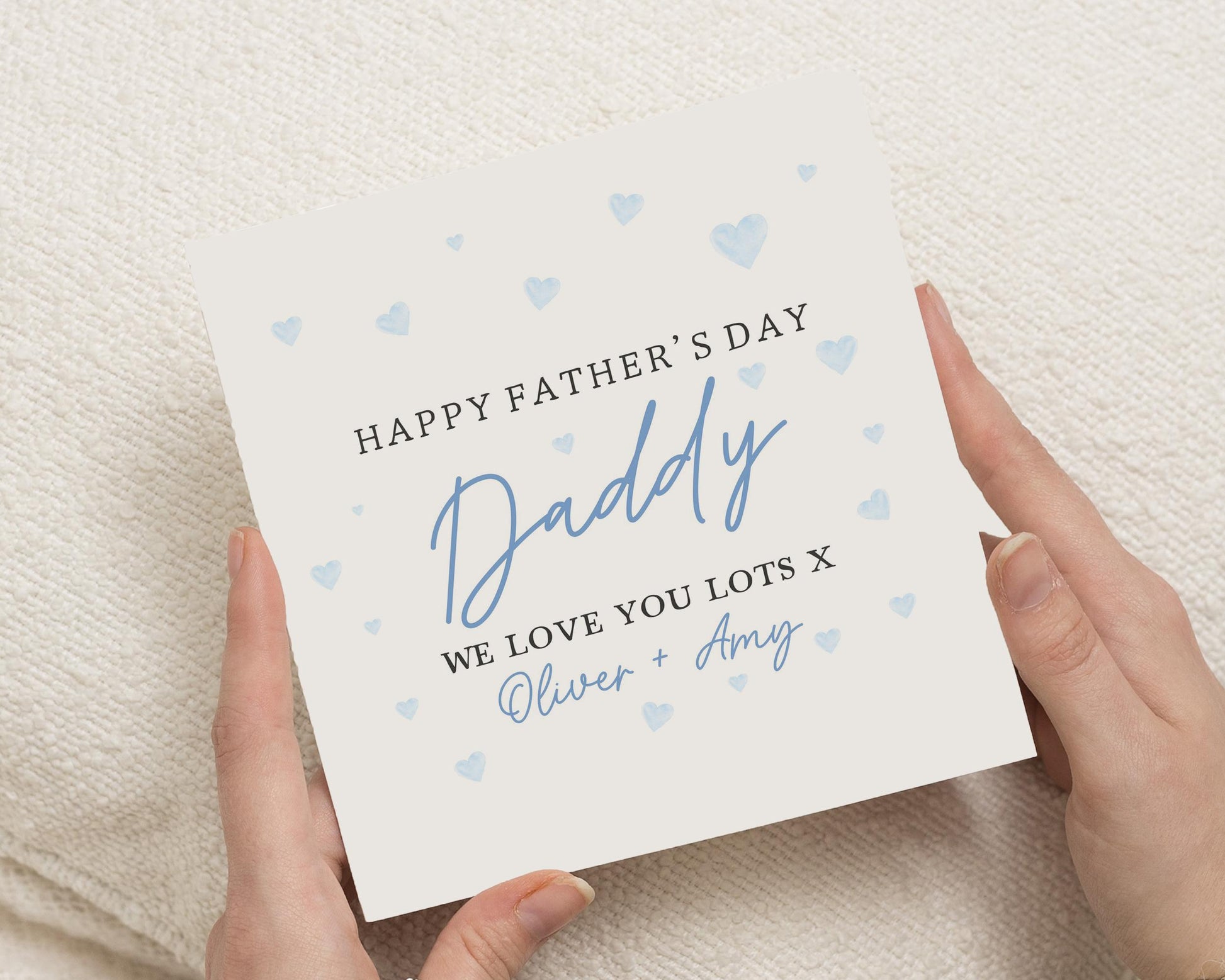 Fathers Day Card for Daddy, Personalised Fathers Day Card from Kids, Fathers Day Card from Son or Daughter, Cute Fathers Day Card