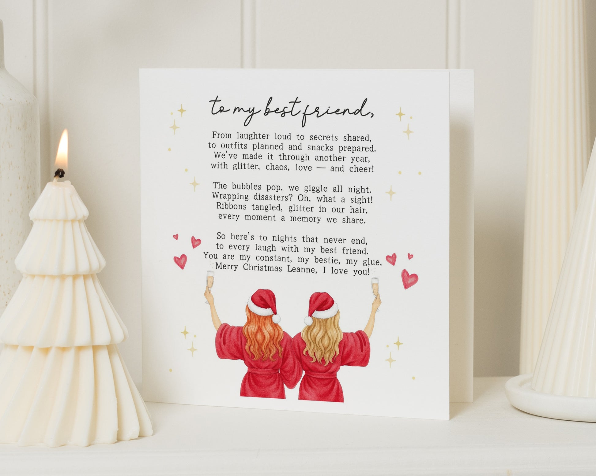 Christmas Card for Best Friend, Bestie Christmas Card, Personalised Christmas Card for Her, Friend Christmas Card, Funny Christmas Card