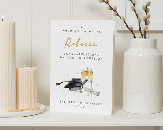 Graduation Card for Daughter, Daughter Graduation Card, Personalised Graduation Card, Congratulations Graduate Card, University Card for Her