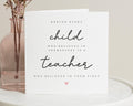 Teacher Thank You Card, Thank You Card for Teacher, End of Term Card, Teacher Appreciation Card, Simple Thank You Card