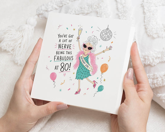 80th Birthday Card for Her, Funny 80th Birthday Card, Birthday Card for Mum, Birthday Card for Grandma, 80th Card for Women