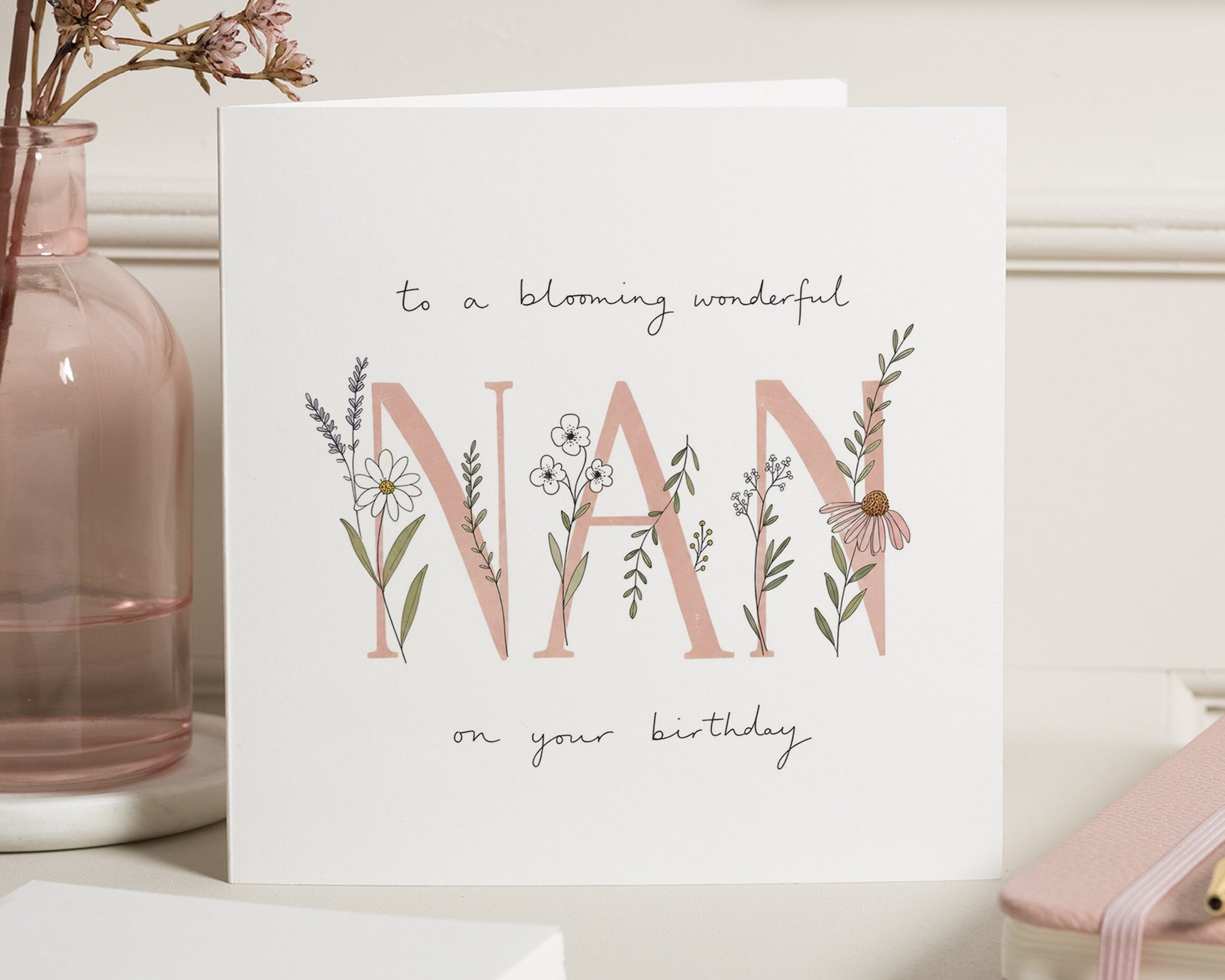 Nan Birthday Card, Birthday Card for Nan, Grandma Birthday Card, Floral Birthday Card for Her, Birthday Card for Nanny, Nana Birthday Card