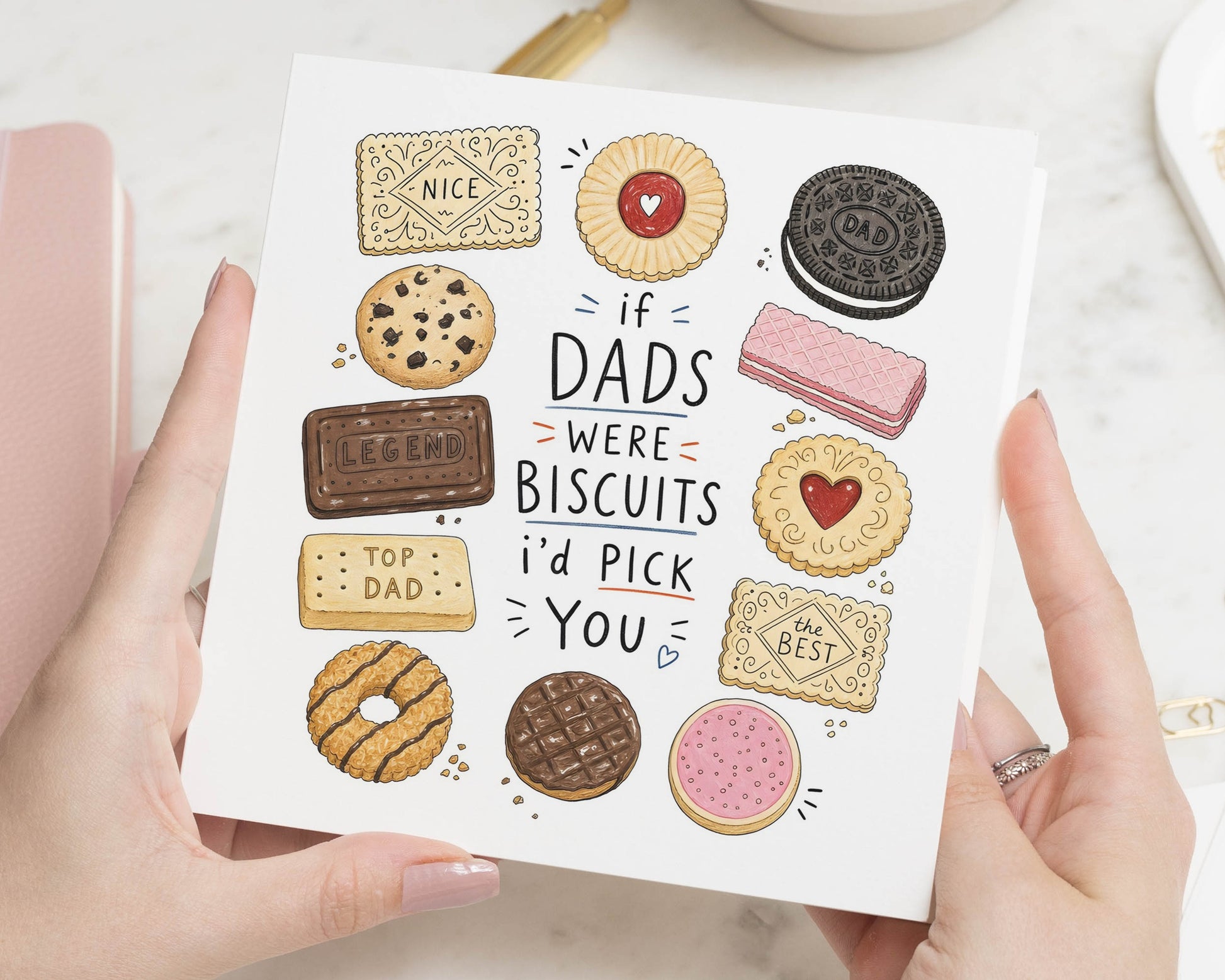 Fathers Day Card for Dad, Funny Dad Card, Birthday Card for Dad, Dad Birthday Card, Biscuit Pun Card, Card for Daddy