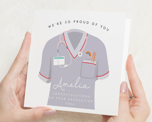 Personalised Graduation Card, Nurse Graduation Card, Doctor Graduation Card, Medical Student Card, Proud of You Graduation Card