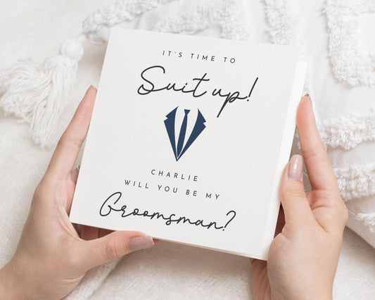 Will You Be My Groomsman Card, Suit Up Groomsman Proposal Card, Personalised Wedding Party Card, Groomsman Invitation