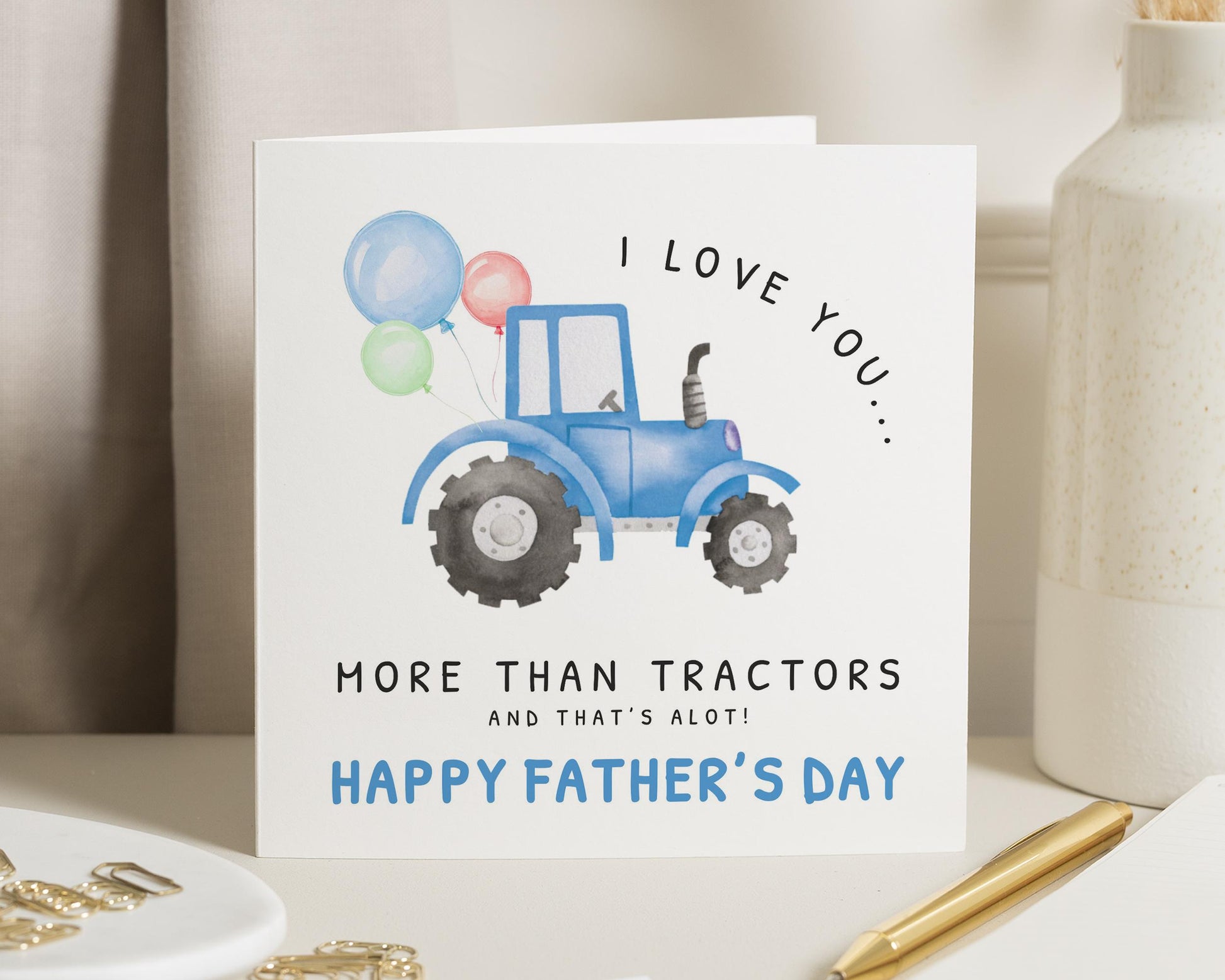 Fathers Day Card, Tractor Fathers Day Card, Fathers Day Card from Son, Fathers Day Card from Kids, Card for Dad