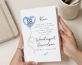 Personalised 18th Birthday Card for Grandson, 18 Birthday Card for Him, Grandson Birthday Cards, Blue Balloon Birthday Card