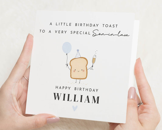 Son In Law Birthday Card, Personalised Son In Law Birthday Card, Funny Birthday Card for Him, Cute Birthday Card, Toast Birthday Card