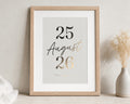 Personalised Gold Foil Wedding Date Print, Ivory Wall Art, Anniversary Gift, Wedding Gift, Gift for Couple, Bedroom Wall Art