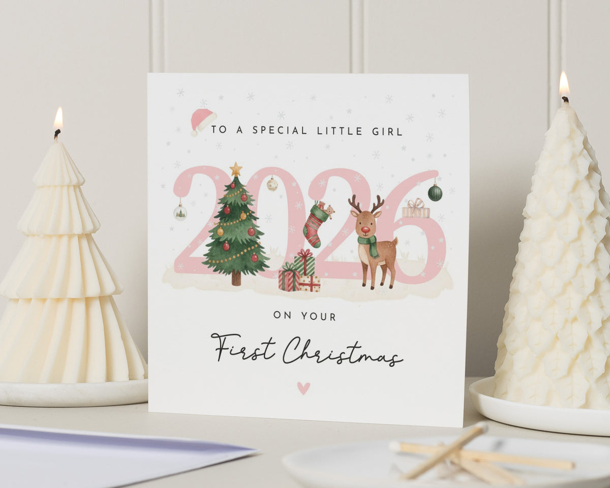 First Christmas Card for Girl, 1st Christmas Card, Baby Girl Christmas Card, Daughter Christmas Card, Granddaughter Christmas Card 2026