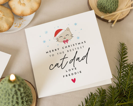 Christmas Card for Cat Dad, Cat Dad Christmas Card, Personalised Cat Dad Card, Christmas Card from the Cat, Cute Cat Christmas Card