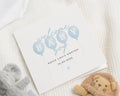 Personalised New Baby Boy Card, Welcome Baby Card, Baby Boy Card, Custom Baby Card, New Baby Card for Boy, Blue Balloon Card