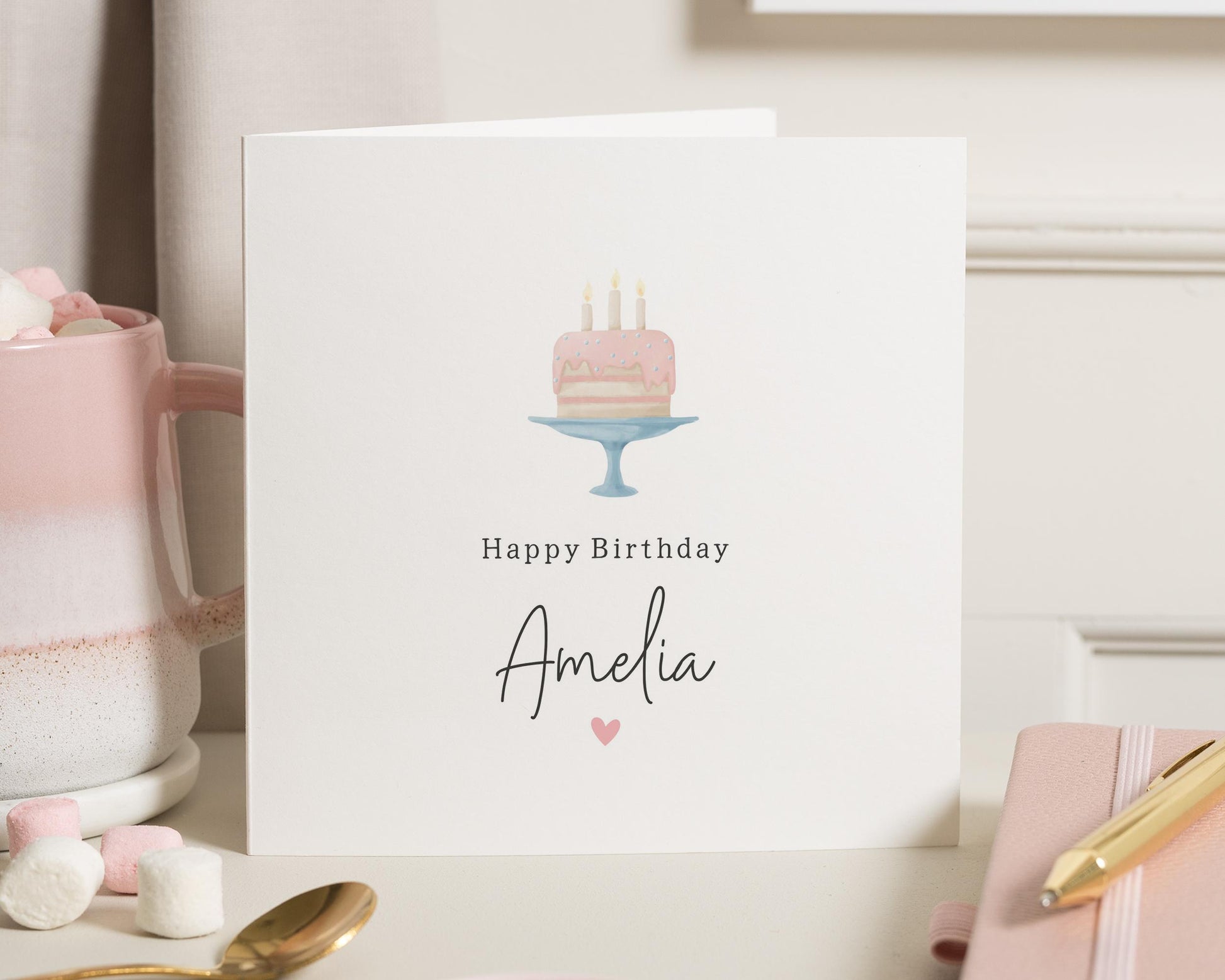 Birthday Card for Her, Personalised Birthday Card, Cake Birthday Card, Birthday Card for Daughter, Cute Birthday Card
