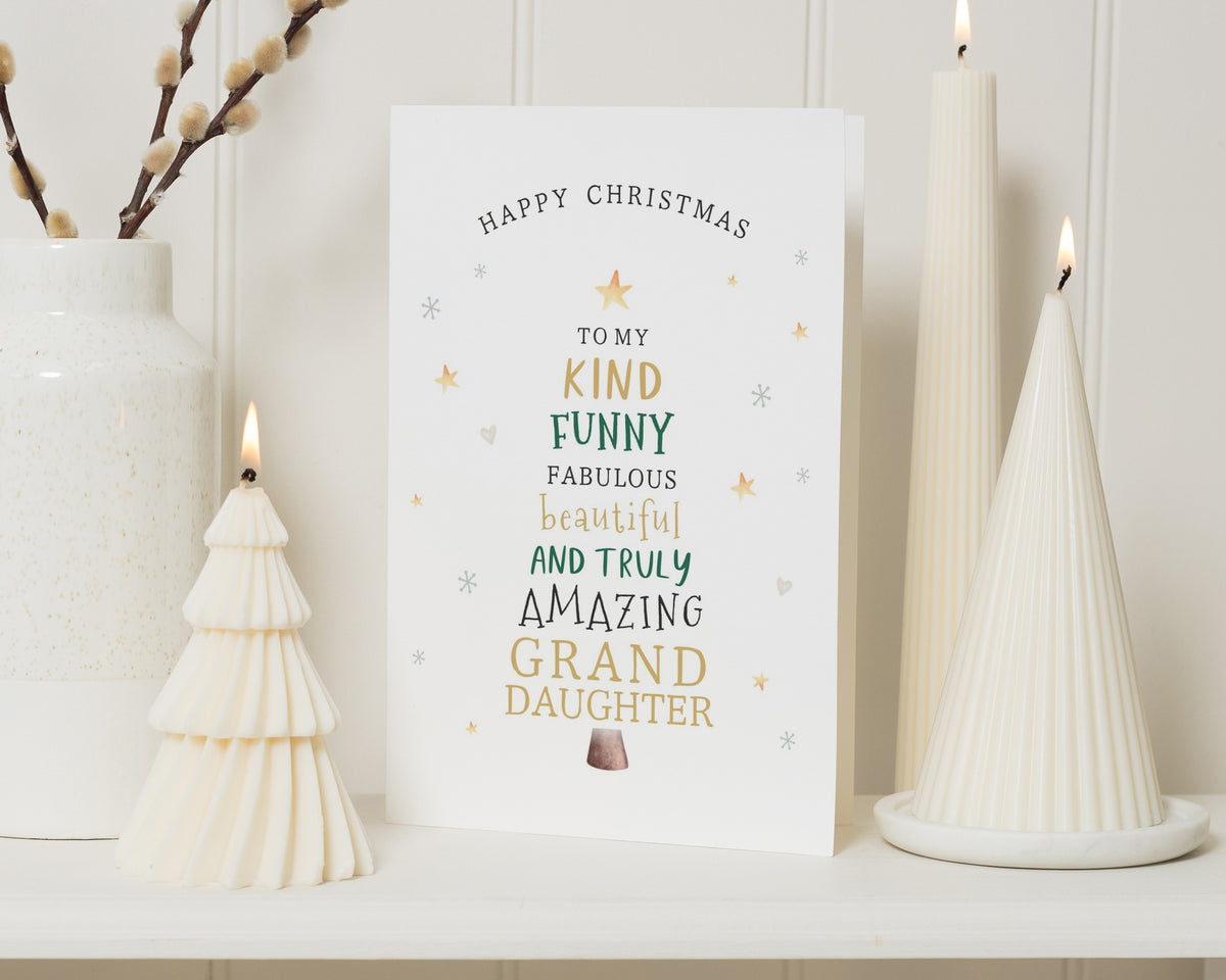 Granddaughter Christmas Card, Christmas Card for Granddaughter, Grand Daughter Christmas Cards, Cute Christmas Card for Her