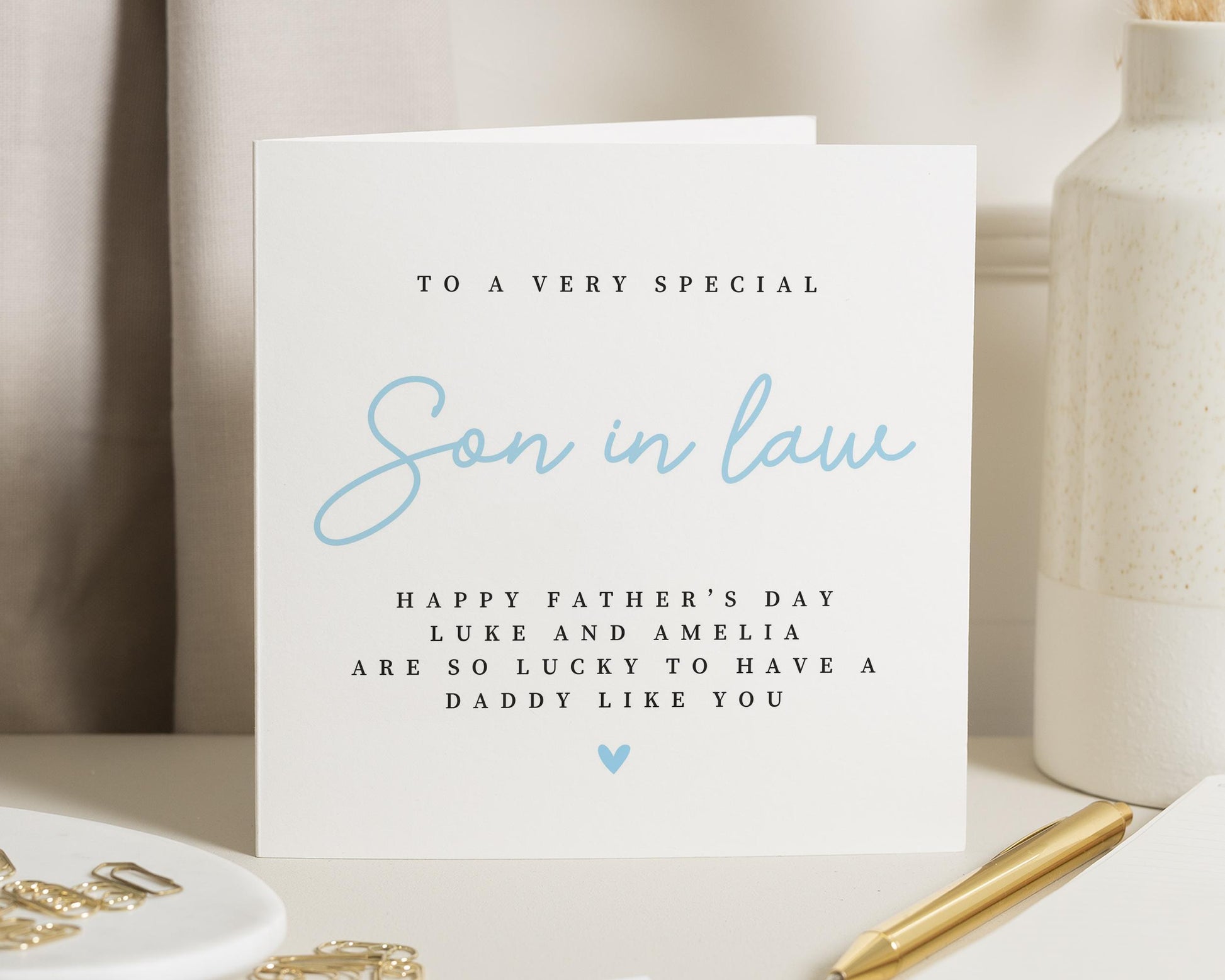 Fathers Day Card for Son in Law, Fathers Day Card from Kids, Special Fathers Day Card, Personalised Card for Him