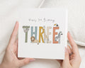 3rd Birthday Card, Third Birthday Card, 3 Year Old Birthday Card, Safari Birthday Card, Jungle Birthday Card for Boy or Girl