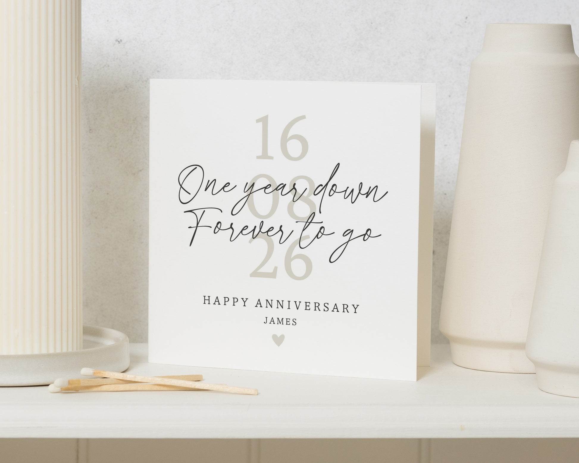 Anniversary Card, Personalised Anniversary Card, One Year Anniversary Card, Anniversary Card for Him, Anniversary Card for Her
