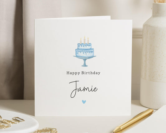 Birthday Card for Him, Personalised Birthday Card, Birthday Card for Boyfriend, Birthday Card for Son, Cake Birthday Card