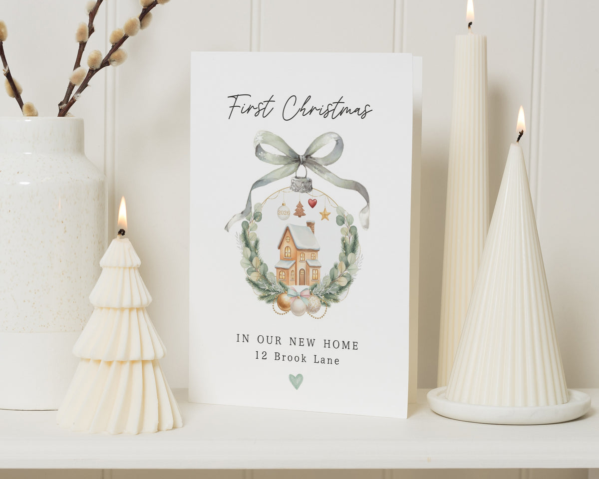 First Christmas New Home Card, Personalised 1st Christmas Card, New Home Christmas Card, First Christmas in Our New Home, Moving House Card