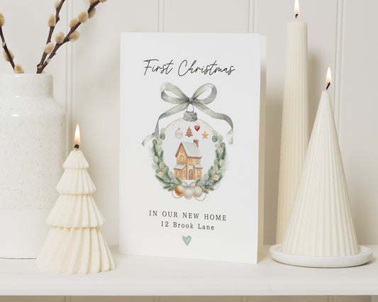 First Christmas New Home Card, Personalised 1st Christmas Card, New Home Christmas Card, First Christmas in Our New Home, Moving House Card