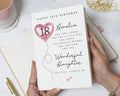 18th Birthday Card for Daughter, Personalised 18th Card, Daughter Birthday Card, 18th Birthday Card for Her, Pink Balloon Card, Poem Card