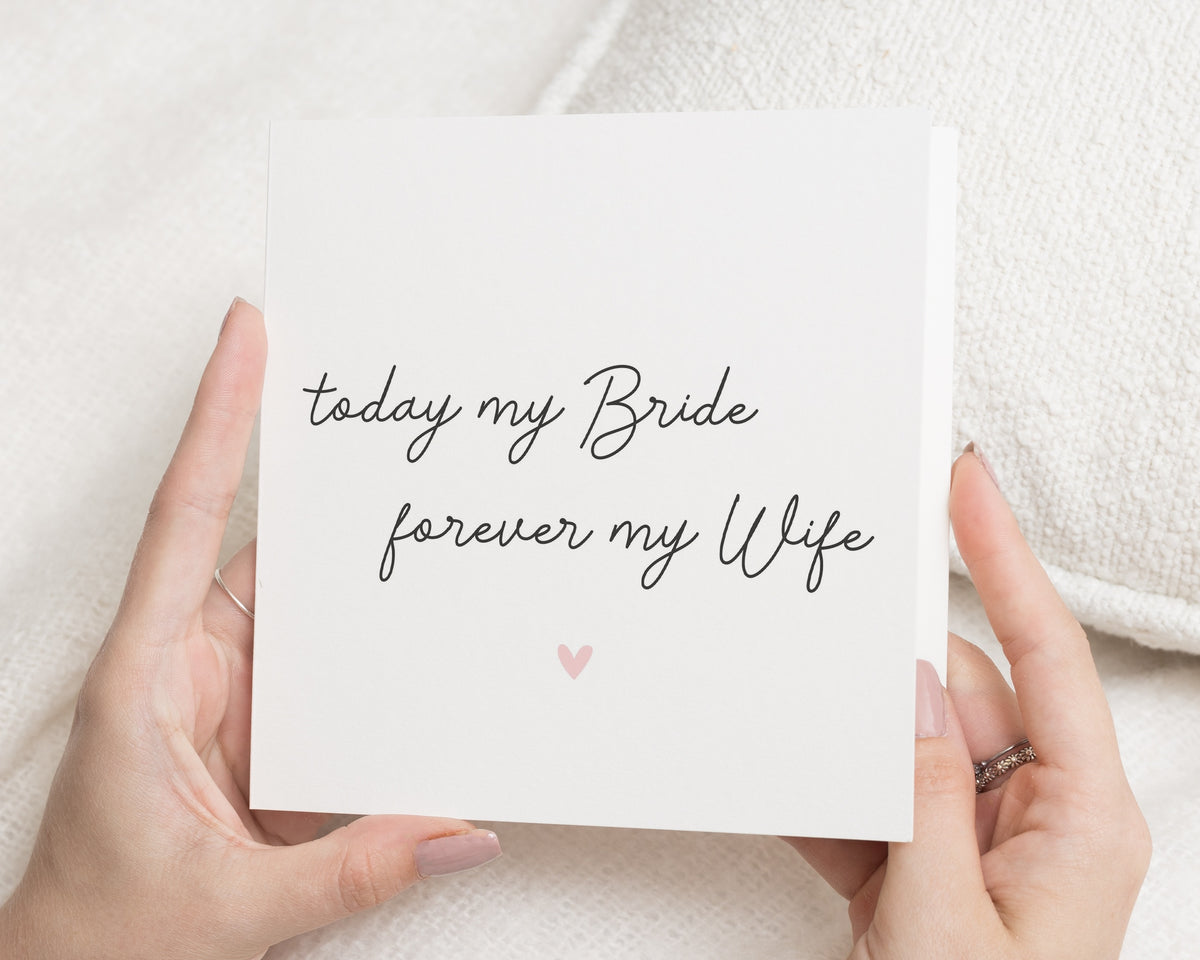 Wedding Day Card for Wife, Bride Wedding Card, To My Bride Card, Romantic Wedding Card for Her, On The Day Wedding Card