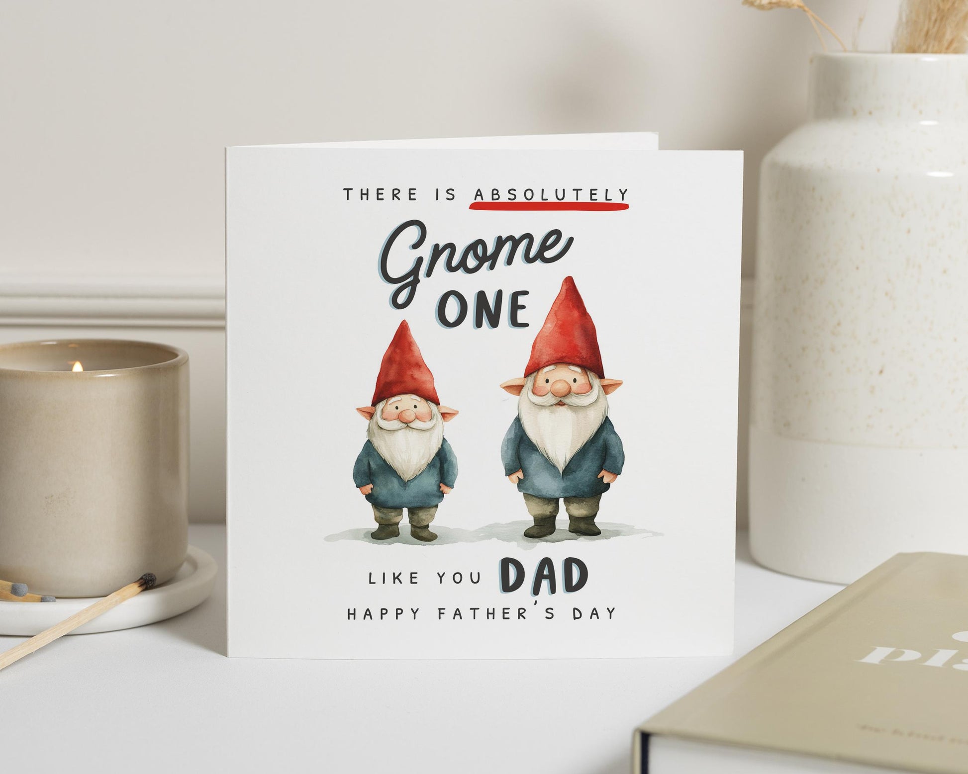 Fathers Day Card for Dad, Funny Gnome Fathers Day Card, Dad Fathers Day Card, Cute Fathers Day Card for Him, Happy Fathers Day Card