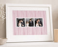 Personalised Photo Collage Print, Print From Your Photos, Pink Striped Wall Art, Wedding Gift for Couple, Anniversary Gift