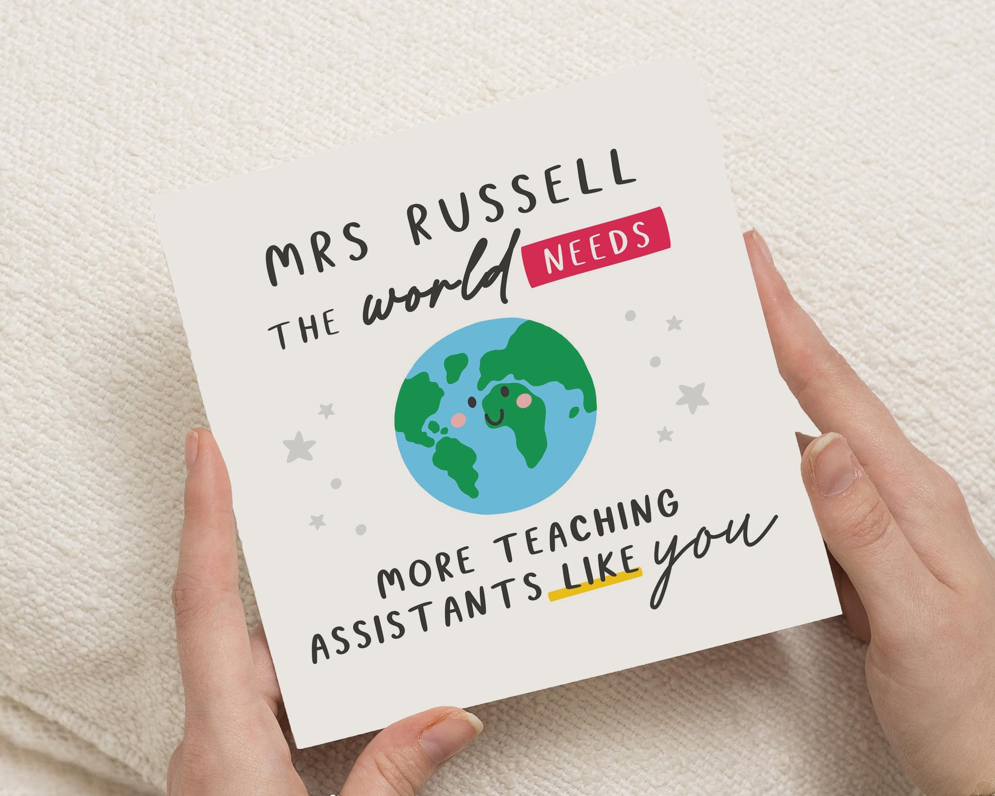 Teaching Assistant Thank You Card, Personalised Thank You Card, Thank You Card for Teacher, End of Term Card, Teaching Assistant Card