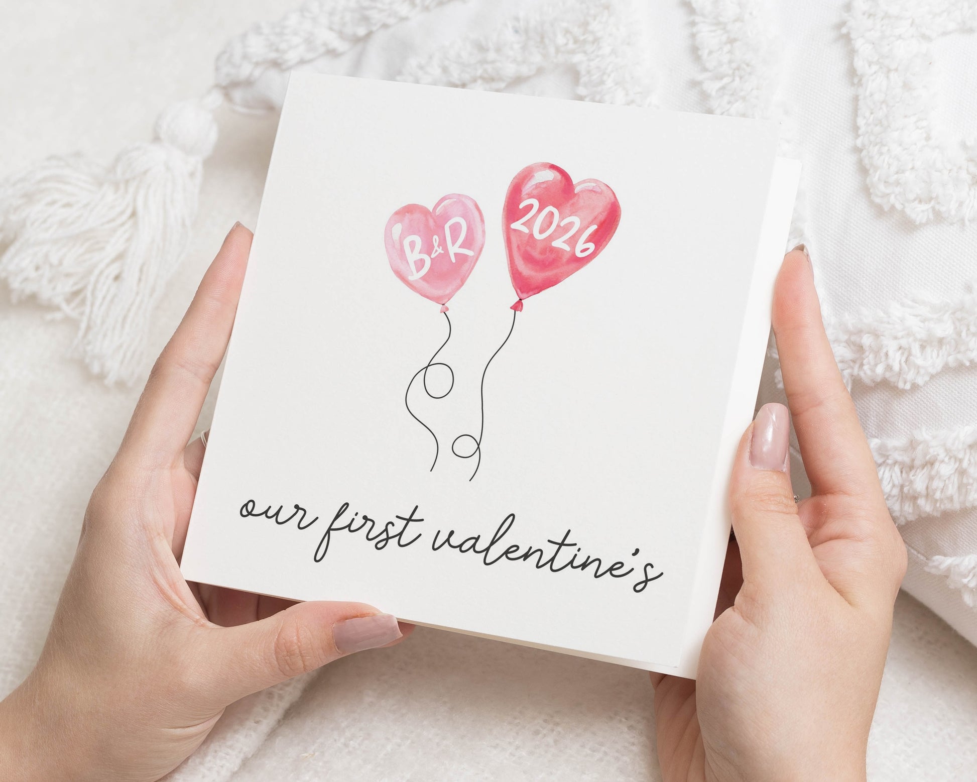 First Valentines Day Card, Personalised Valentines Card, Our First Valentines Card, Valentines Card for Couple, Heart Balloon Card