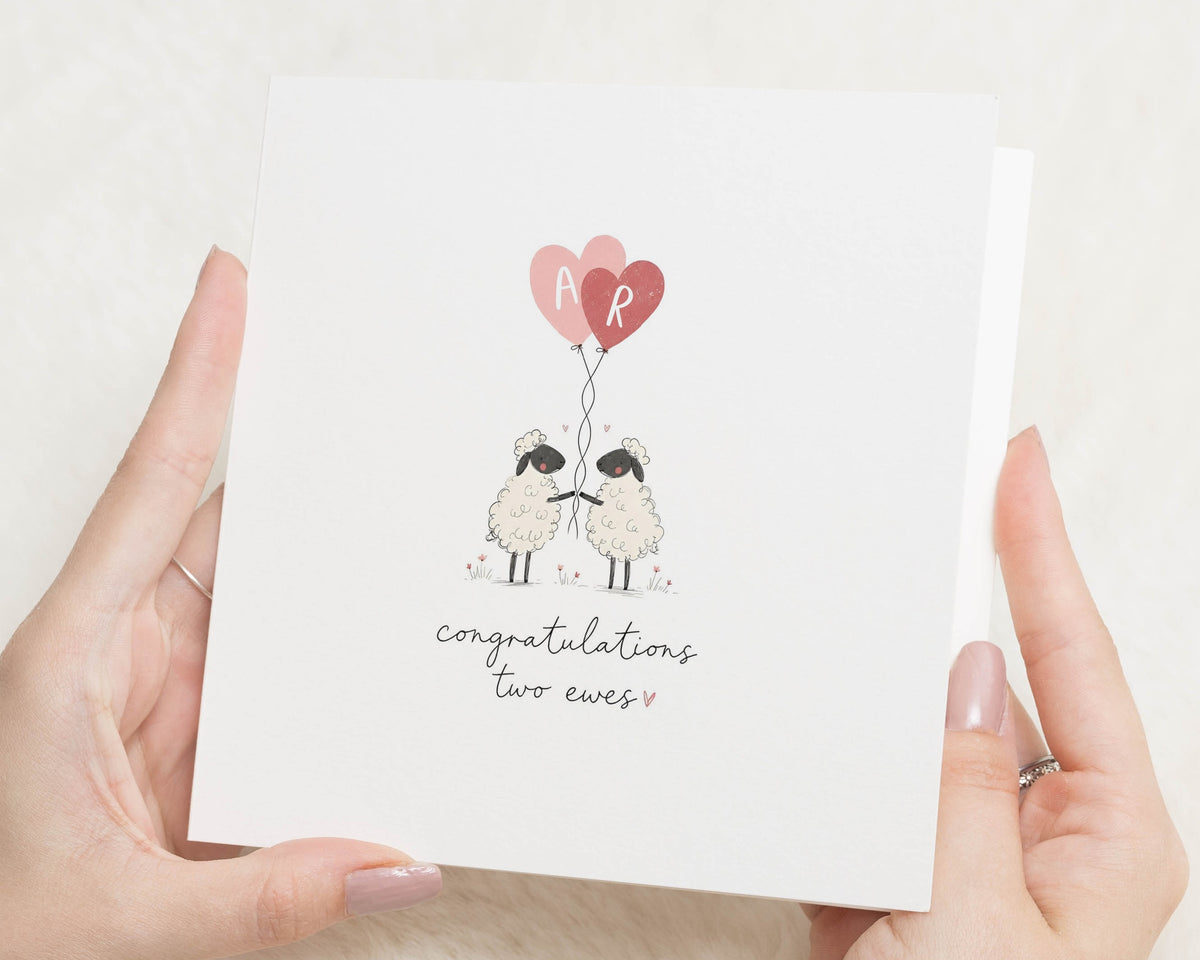 Engagement Card, Personalised Engagement Card, Congratulations Card for Couple, Wedding Card for Couple, Sheep Pun Card, Cute Couple Card