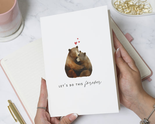Anniversary Card for Husband, Anniversary Card for Wife, Valentines Day Card, Bear Card for Boyfriend, Romantic Card for Girlfriend
