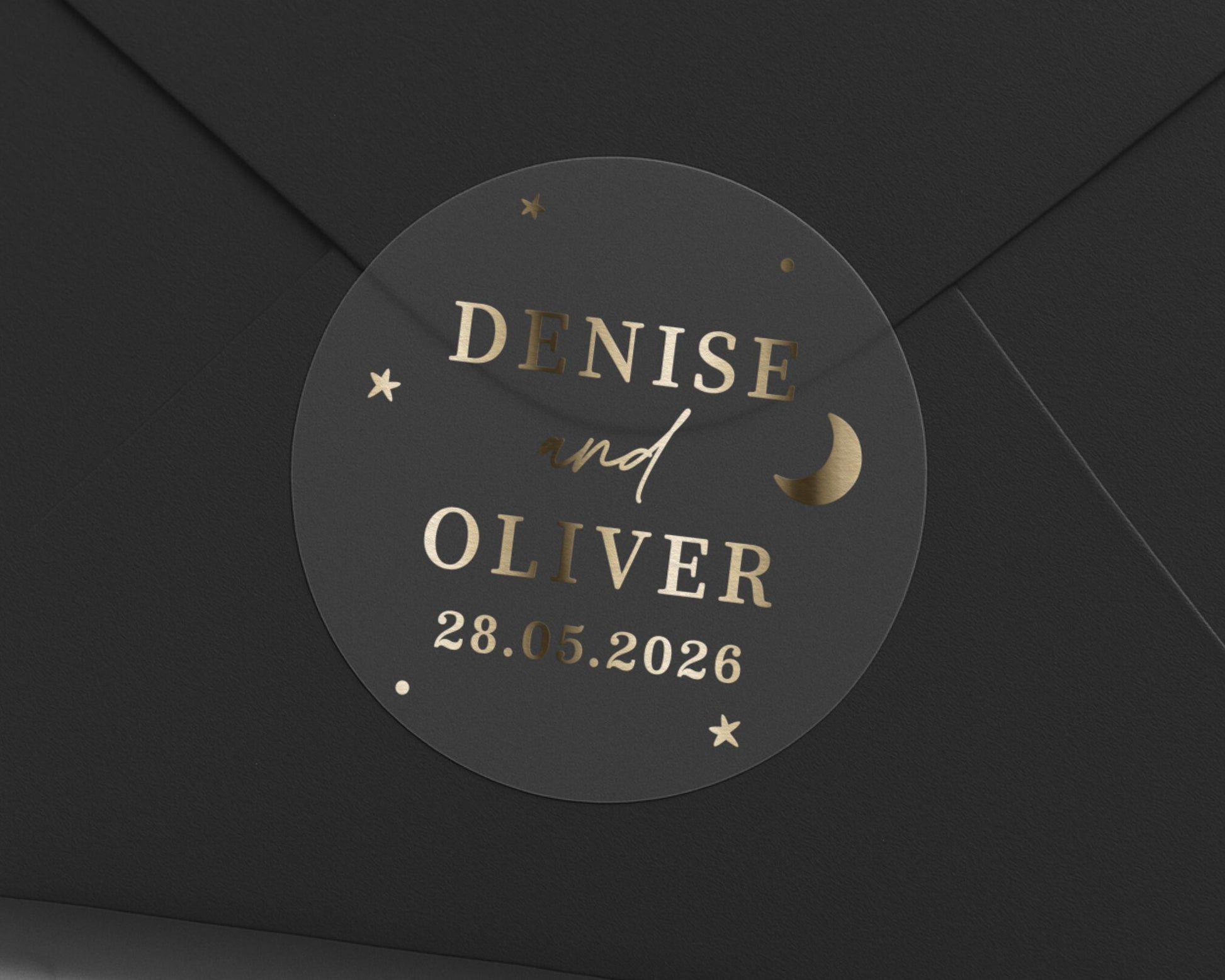 Personalised Wedding Envelope Seal, Gold Foil Wedding Sticker, Custom Name Date Sticker, Wedding Envelope Sticker, Modern Wedding Seal